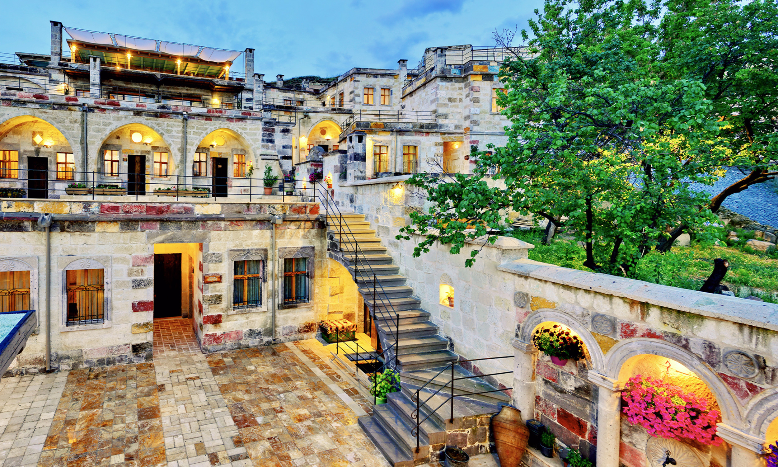 'Seki' means terraced platforms in Turkish! Seki Cave Hotel Cavusin has its name inspired by the many terraces, most beautiful views of the town, historical site,  hot air balloons, and the valleys. Choosing Seki is the best decision you will make if you are looking for a quiet and tranquil experience in Cappadocia where you will enjoy the sunrise, sunset and the view of the hot air balloons from your private terrace.